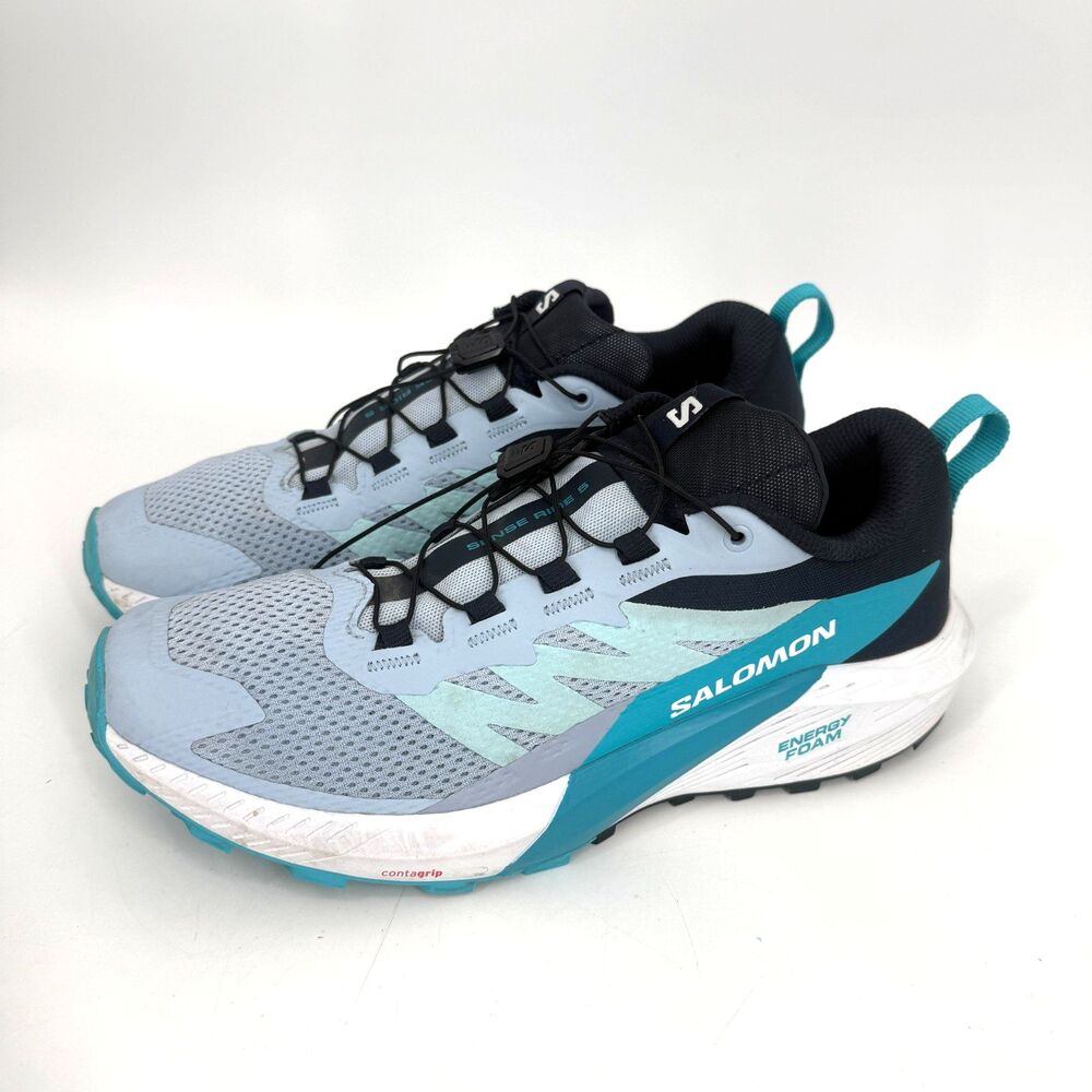 Salomon Shoes Sense Ride 5 Women’s Size 10 Blue Trail Running Outdoor Hiking